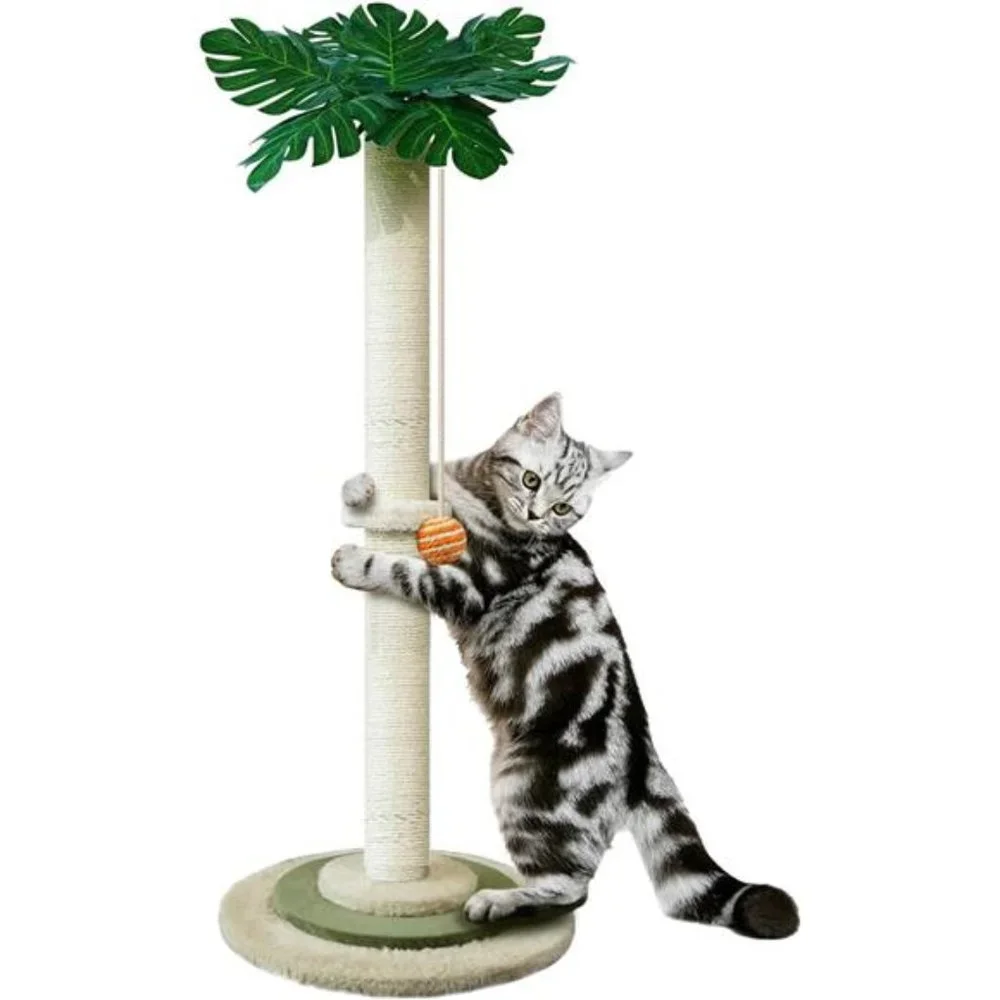 Cat Scratching Post, Stable Cat Scratch with Hanging Ball, 36''